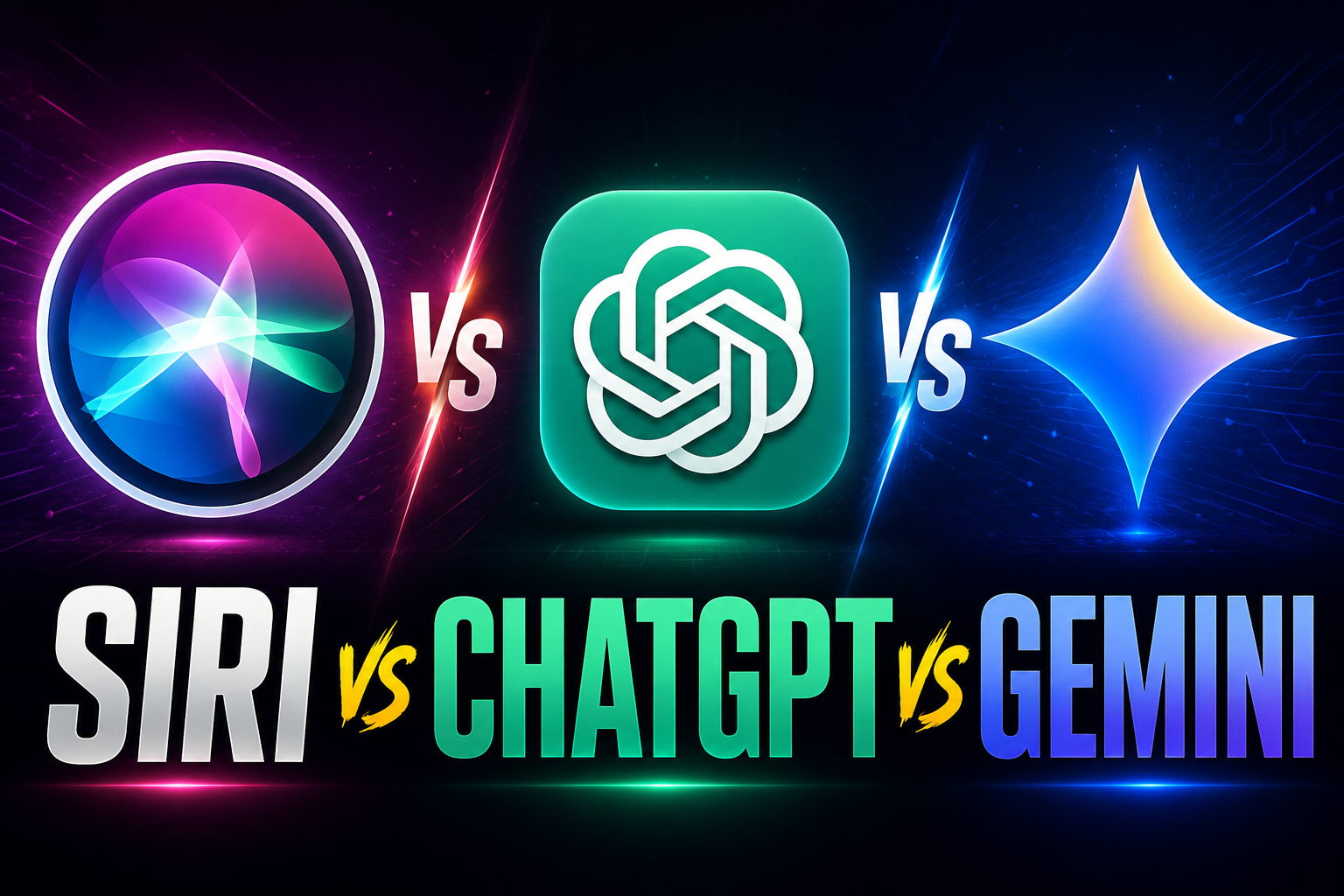 Apple's Siri AI vs ChatGPT vs Gemini